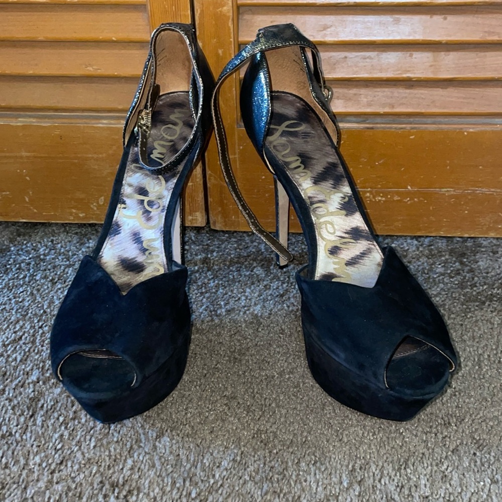 Black and Gold Platform Stilettos